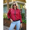 Zeagoo Women’s Bomber Jacket Casual Coat Zip Up Spring Fall Clothes with Pockets S-XXL(Wine Red)