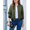 Zeagoo Women’s Bomber Jacket Casual Coat Zip Up Spring Fall Clothes with Pockets S-XXL(Z_army Green)