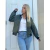 Zeagoo Women’s Bomber Jacket Casual Coat Zip Up Spring Fall Clothes with Pockets S-XXL(Z_army Green)