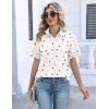 Zeagoo Womens Button Down Blouse Rolled Cuffed Short Sleeve Shirts Casual Work Blouse Summer Hawaiian Outfits(Ax25)