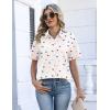 Zeagoo Womens Button Down Blouse Rolled Cuffed Short Sleeve Shirts Casual Work Blouse Summer Hawaiian Outfits(Ax25)