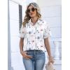 Zeagoo Womens Button Down Blouse Rolled Cuffed Short Sleeve Shirts Casual Work Blouse Summer Hawaiian Outfits(Bf112)