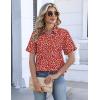 Zeagoo Womens Button Down Blouse Rolled Cuffed Short Sleeve Shirts Casual Work Blouse Summer Hawaiian Outfits(Jh590)