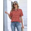 Zeagoo Womens Button Down Blouse Rolled Cuffed Short Sleeve Shirts Casual Work Blouse Summer Hawaiian Outfits(Jh590)