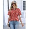 Zeagoo Womens Button Down Blouse Rolled Cuffed Short Sleeve Shirts Casual Work Blouse Summer Hawaiian Outfits(Jh590)