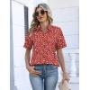 Zeagoo Womens Button Down Blouse Rolled Cuffed Short Sleeve Shirts Casual Work Blouse Summer Hawaiian Outfits(Jh590)