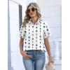 Zeagoo Womens Button Down Blouse Rolled Cuffed Short Sleeve Shirts Casual Work Blouse Summer Hawaiian Outfits(Jh599)