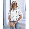 Zeagoo Womens Button Down Blouse Rolled Cuffed Short Sleeve Shirts Casual Work Blouse Summer Hawaiian Outfits(Jh599)