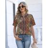 Zeagoo Womens Button Down Blouse Rolled Cuffed Short Sleeve Shirts Casual Work Blouse Summer Hawaiian Outfits(Mz721)
