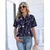 Zeagoo Womens Button Down Blouse Rolled Cuffed Short Sleeve Shirts Casual Work Blouse Summer Hawaiian Outfits(Sf180)