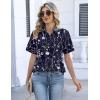 Zeagoo Womens Button Down Blouse Rolled Cuffed Short Sleeve Shirts Casual Work Blouse Summer Hawaiian Outfits(Sf180)