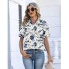 Zeagoo Womens Button Down Blouse Rolled Cuffed Short Sleeve Shirts Casual Work Blouse Summer Hawaiian Outfits(Sf198)