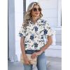 Zeagoo Womens Button Down Blouse Rolled Cuffed Short Sleeve Shirts Casual Work Blouse Summer Hawaiian Outfits(Sf198)