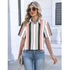 Zeagoo Womens Button Down Blouse Rolled Cuffed Short Sleeve Shirts Casual Work Blouse Summer Hawaiian Outfits(Tz264)