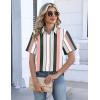 Zeagoo Womens Button Down Blouse Rolled Cuffed Short Sleeve Shirts Casual Work Blouse Summer Hawaiian Outfits(Tz264)
