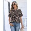 Zeagoo Womens Button Down Blouse Rolled Cuffed Short Sleeve Shirts Casual Work Blouse Summer Hawaiian Outfits(Xh532)