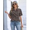Zeagoo Womens Button Down Blouse Rolled Cuffed Short Sleeve Shirts Casual Work Blouse Summer Hawaiian Outfits(Xh532)