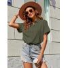 Zeagoo Womens Button Down Shirts Casual Short Sleeve Dress Shirt Textured Collared Summer Clothes Work Blouse(Army Green)