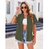 Zeagoo Womens Button Down Shirts Casual Short Sleeve Dress Shirt Textured Collared Summer Clothes Work Blouse(Army Green)