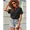 Zeagoo Womens Button Down Shirts Casual Short Sleeve Dress Shirt Textured Collared Summer Clothes Work Blouse(Black)