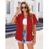Zeagoo Womens Button Down Shirts Casual Short Sleeve Dress Shirt Textured Collared Summer Clothes Work Blouse(Bright Red)