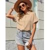 Zeagoo Womens Button Down Shirts Casual Short Sleeve Dress Shirt Textured Collared Summer Clothes Work Blouse(Champagne)