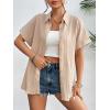 Zeagoo Womens Button Down Shirts Casual Short Sleeve Dress Shirt Textured Collared Summer Clothes Work Blouse(Champagne)