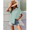 Zeagoo Womens Button Down Shirts Casual Short Sleeve Dress Shirt Textured Collared Summer Clothes Work Blouse(Cool Mint Green)