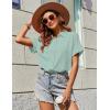 Zeagoo Womens Button Down Shirts Casual Short Sleeve Dress Shirt Textured Collared Summer Clothes Work Blouse(Cool Mint Green)