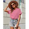 Zeagoo Womens Button Down Shirts Casual Short Sleeve Dress Shirt Textured Collared Summer Clothes Work Blouse(Coral)