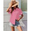 Zeagoo Womens Button Down Shirts Casual Short Sleeve Dress Shirt Textured Collared Summer Clothes Work Blouse(Coral)
