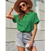 Zeagoo Womens Button Down Shirts Casual Short Sleeve Dress Shirt Textured Collared Summer Clothes Work Blouse(Evergreen)