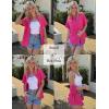 Zeagoo Womens Button Down Shirts Casual Short Sleeve Dress Shirt Textured Collared Summer Clothes Work Blouse(Hot Pink)