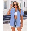 Zeagoo Womens Button Down Shirts Casual Short Sleeve Dress Shirt Textured Collared Summer Clothes Work Blouse(Light Blue)