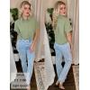 Zeagoo Womens Button Down Shirts Casual Short Sleeve Dress Shirt Textured Collared Summer Clothes Work Blouse(Light Green)