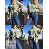 Zeagoo Womens Button Down Shirts Casual Short Sleeve Dress Shirt Textured Collared Summer Clothes Work Blouse(Light Green)