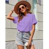 Zeagoo Womens Button Down Shirts Casual Short Sleeve Dress Shirt Textured Collared Summer Clothes Work Blouse(Light Purple)