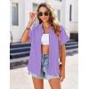 Zeagoo Womens Button Down Shirts Casual Short Sleeve Dress Shirt Textured Collared Summer Clothes Work Blouse(Light Purple)