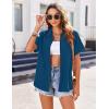 Zeagoo Womens Button Down Shirts Casual Short Sleeve Dress Shirt Textured Collared Summer Clothes Work Blouse(Peacock Blue)