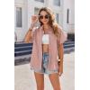 Zeagoo Womens Button Down Shirts Casual Short Sleeve Dress Shirt Textured Collared Summer Clothes Work Blouse(Pink)