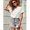 Zeagoo Womens Button Down Shirts Casual Short Sleeve Dress Shirt Textured Collared Summer Clothes Work Blouse(White)