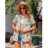 Zeagoo Womens Button Down Shirts Color Block Short Sleeve Cotton Linen Summer Causal Blouses Tops(Zw810)