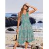 Zeagoo Womens Casual Dress for Summer Tank Dress Loose Flowy Beach Dress with Pockets Hankerchief Flare Midi Sundress 2026(01 Green)
