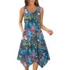 Zeagoo Womens Casual Dress for Summer Tank Dress Loose Flowy Beach Dress with Pockets Hankerchief Flare Midi Sundress 2026(02 Blue)
