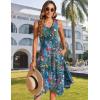 Zeagoo Womens Casual Dress for Summer Tank Dress Loose Flowy Beach Dress with Pockets Hankerchief Flare Midi Sundress 2026(02 Blue)