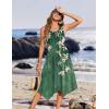 Zeagoo Womens Casual Dress for Summer Tank Dress Loose Flowy Beach Dress with Pockets Hankerchief Flare Midi Sundress 2026(02 Green)