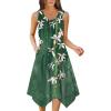 Zeagoo Womens Casual Dress for Summer Tank Dress Loose Flowy Beach Dress with Pockets Hankerchief Flare Midi Sundress 2026(02 Green)