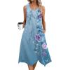 Zeagoo Womens Casual Dress for Summer Tank Dress Loose Flowy Beach Dress with Pockets Hankerchief Flare Midi Sundress 2026(03 Blue)