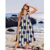 Zeagoo Womens Casual Dress for Summer Tank Dress Loose Flowy Beach Dress with Pockets Hankerchief Flare Midi Sundress 2026(Apricot)