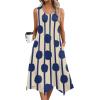 Zeagoo Womens Casual Dress for Summer Tank Dress Loose Flowy Beach Dress with Pockets Hankerchief Flare Midi Sundress 2026(Apricot)